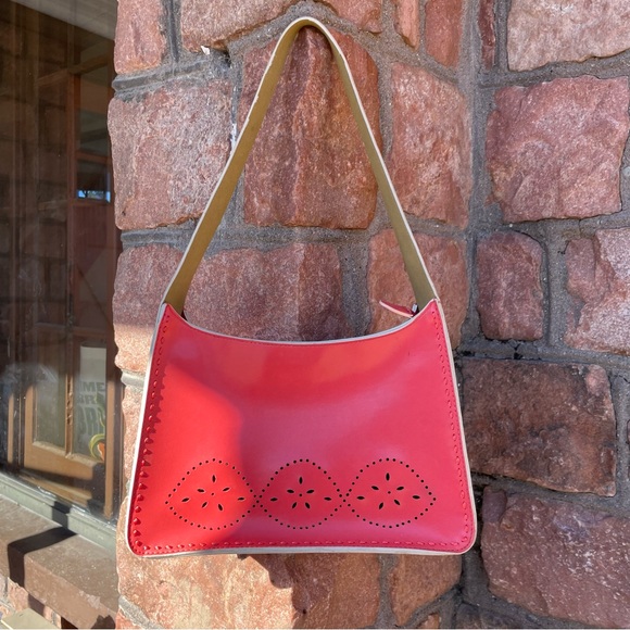 Mondani Handbags - Vintage Leather Coral Red Handbag